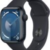 Apple Watch Series 9 (41mm) GPS Smartwatch Aluminium mit Sportarmband M/L mitternacht/mitternacht