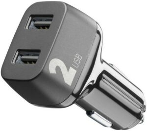 Cellular Line Dual USB Ladegerät (24W) KFZ-Handy-Zubehör schwarz