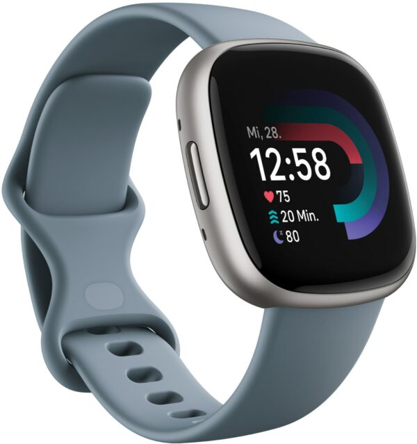 Fitbit Versa 4 Smartwatch waterfall blue/platinum