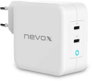 nevox Dual USB-C GaN Ladegerät (100W) weiß