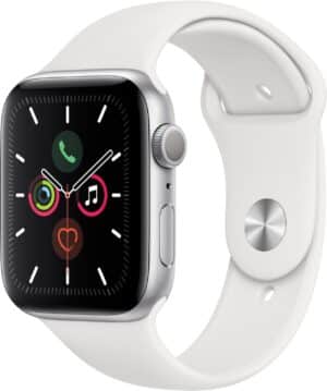 Apple Watch Series 5 (44mm) GPS mit Sportarmband silber/weiß