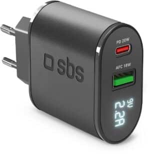 sbs Evoline USB/USB-C Ladegerät (20W) schwarz
