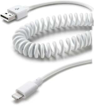 Cellular Line Daten-Spiralkabel USB-Lightning 1m weiß