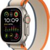 Apple Watch Ultra 2 (49mm) GPS+4G Smartwatch Titan mit Trail Loop Armband (S/M) titan/orange/beige