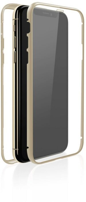 White Diamonds Cover 360° Glass für iPhone XR gold