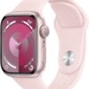 Apple Watch Series 9 (41mm) GPS Smartwatch Aluminium mit Sportarmband S/M rosé/hellrosa