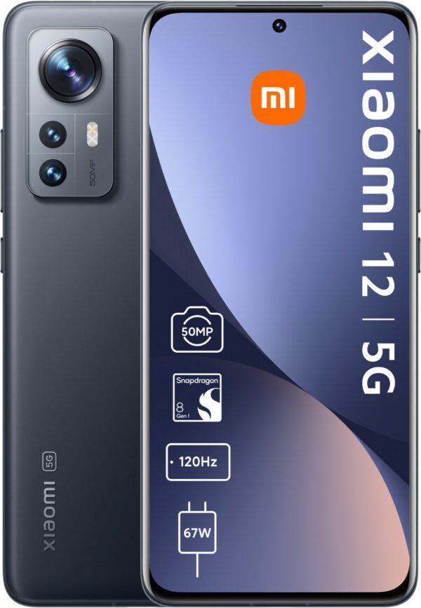 Xiaomi 12 5G (8GB+256GB) Smartphone grau