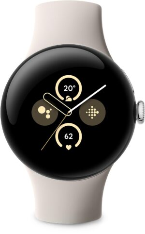 Google Pixel Watch 2 WiFi Smartwatch silber/porclain