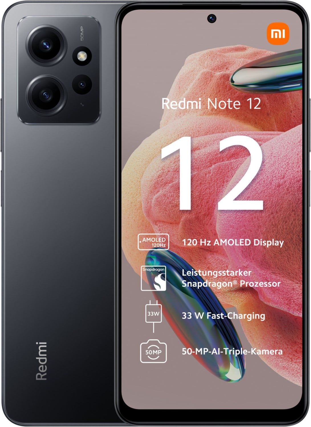 Xiaomi Redmi Note 12 (4GB+128GB) Smartphone onyx gray