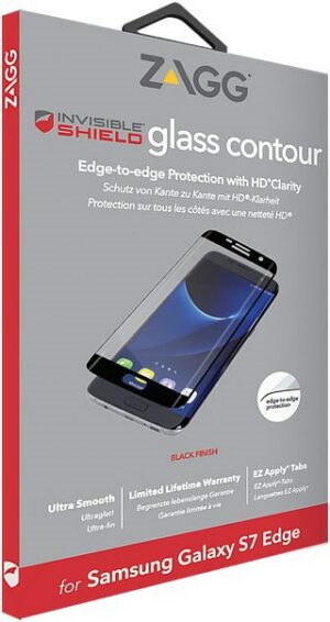 Zagg InvisibleShield Glass Displayschutzglas für Galaxy S7 Edge schwarz