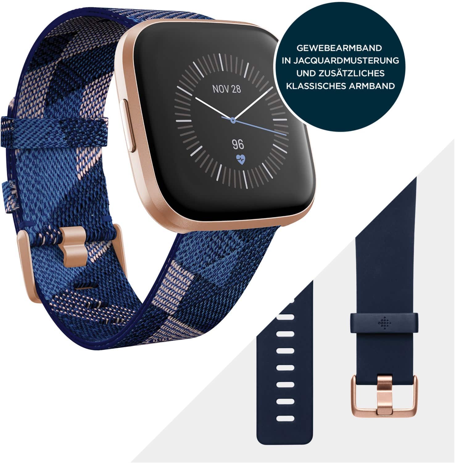 Fitbit Versa 2 Special Edition Smartwatch navy/pink
