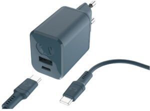 Fresh ´n Rebel USB-A+C Mini Charger PD (45W) inkl. USB-C Kabel (2m) dive blue